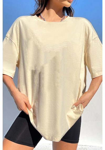 Uyguntarz Unisex Good Things Tasarım T-shirt Bej