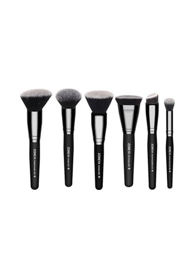 Z'oreya Kabuki Professional 6 Parça Makyaj Fırça Seti, Siyah