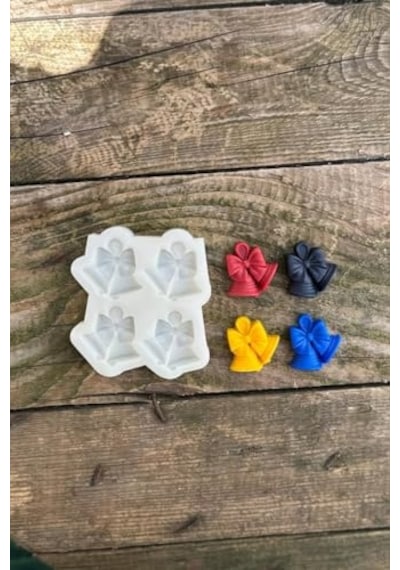 Yılbaşı Çanı Mini Dörtlü Mum Kalıbı Silikon