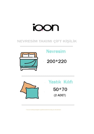 İqon Çift Kişilik Nevresim Seti Leaf Gri Setçift