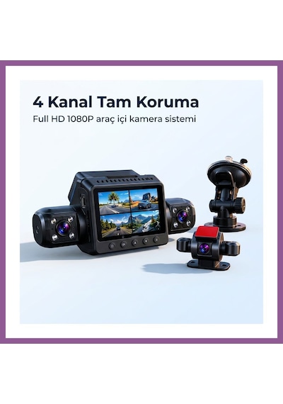 Bezos 9720 Araç Kamerası 4 Kamerali Rengaren