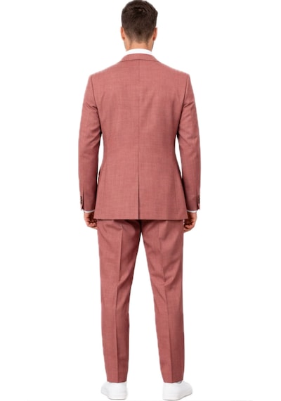 Fabio Cassel Slim Fit Mono Yaka Çift Yırtmaçlı Astarlı Takım Elbise Yelekli Kiremit