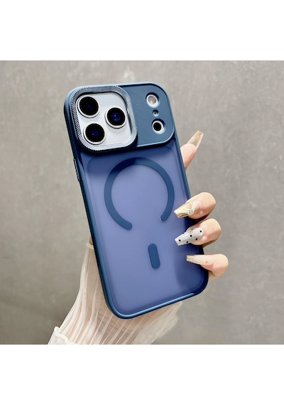 Fitcase Apple Uyumlu iPhone 17 Pro Kılıf Soft Mat Magsafe Kapak Lacivert