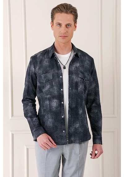 Efor Comfort Fit Yan Cep Batik Desenli %100 Pamuk Çıtçıtlı Siyah Gömlek Ceket G 1568 Siyah Efor Comfort Fit Yan Cep Batik Desenli %100 Pamuk Çıtçıtlı Siyah Gömlek Ceket G 1568 Siyah