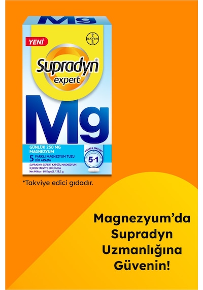 Supradyn Expert Mg 5 Farklı Magnezyum İçeren 60 Kapsül Takviye Edici Gıda