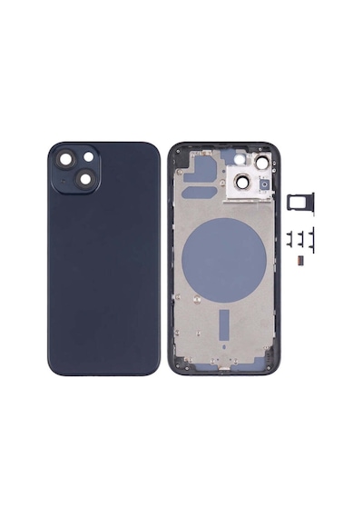 Apple Uyumlu iPhone 13 Kasa Boş Sim Kart Tepsisi Ve Yan Tuşlar Ve Kamera Lensi Siyah İnd08895