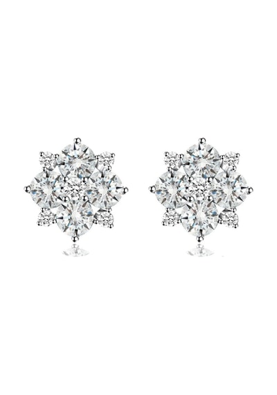 Brezza Lusso Jewelry Beyaz Taşlı Elegant Stylish Night Kadın Gümüş Küpe