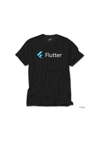 Flutter Siyah Tişört Siyah