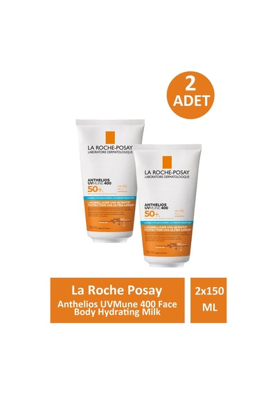 La Roche Posay Anthelios Uvmune 400 Face Body Hydrating Milk 150 Ml 2 Adet