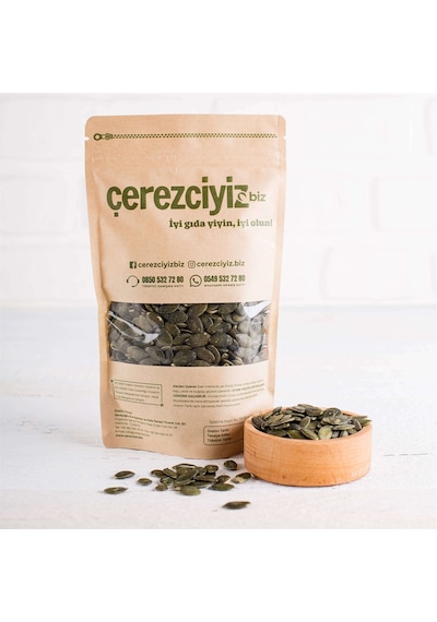 Çerezciyiz Biz Kavrulmamış ve Tuzsuz Çiğ İç Kabak Çekirdeği 500 G