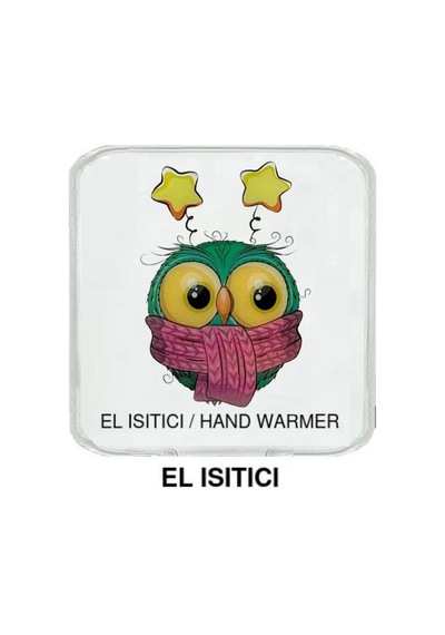 Atkılı Baykuş Cep Sobası,el Isıtıcı,sıcak Su Torbası Pvc 10x9,5cm Beyaz