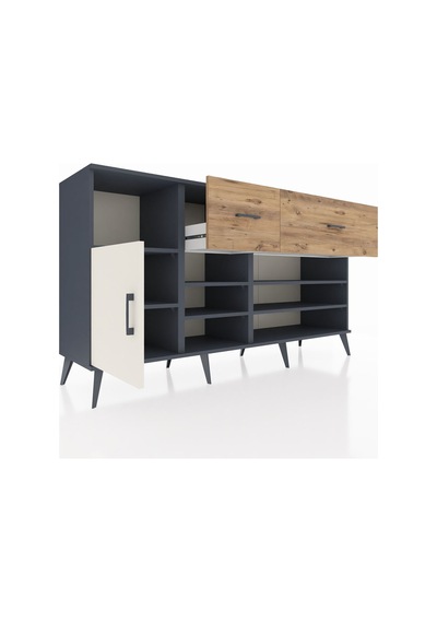 Kronos Konsol 6 Raflı 2 Çekmeceli Tek Kapaklı 176x59x99 Antrasit-aytaşı/çam Aytası/atlas Çam - Antrasıt Kronos Konsol 6 Raflı 2 Çekmeceli Tek Kapaklı 176x59x99 Antrasit-aytaşı/çam Aytası/atlas Çam - Antrasıt