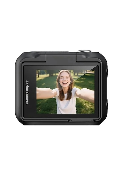 Spor Ve Vlog Kamerası Manyetik Aksiyon Kamerası 2.0" Dönebilen Ekran, 1080p Wi-fi Ve Şarj Kutusu İle Siyah