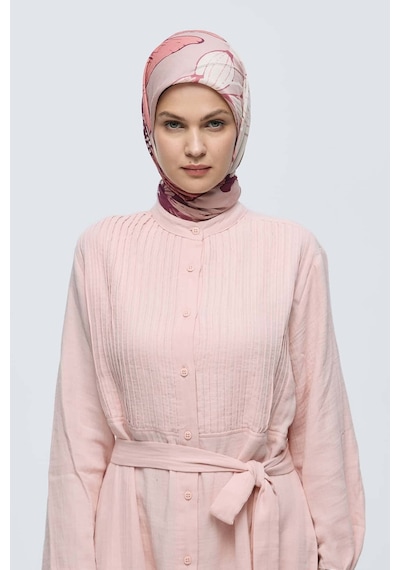 Moda Kaşmir Şakayık Desen Bambu Eşarp Somon