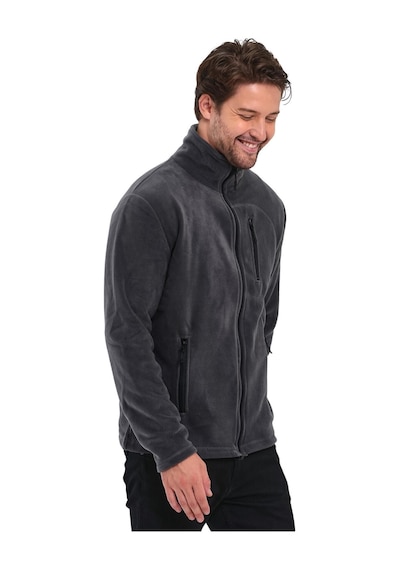 Genius Store Genıus Store Erkek Polar Tam Fermuarlı 3 Cepli Outdoor Polar Ceket Tactical Flecee Polar-gns Koyu Füme