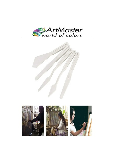 Plastik Spatula Seti 5 Li Resim Ve Heykel Plastik Spatül Esnek Palet Bıçağı Plastik 1 Paket