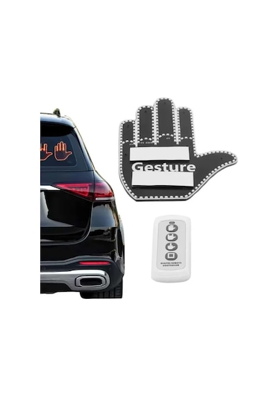 El Orta Parmak Led Kumandalı Araç İçi Reflektör Arka Cam El Simgesi Çok Renkli 77855966