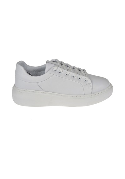Pullman Hakiki Deri Kadın Spor Ayakkabı Sneaker Ahu-3090 Beyaz