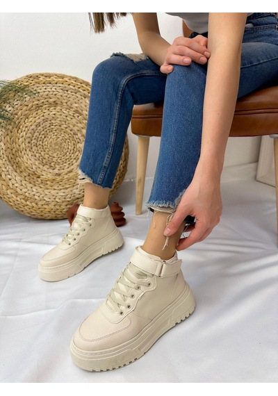 Erva'nın Butiği Ten Cilt Force Kadın Bağcıklı Sneakers-4941
