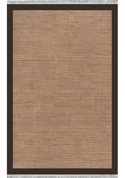 Sisal Görünümlü Yıkanabilir Dekoratif Kilim Kahverengi