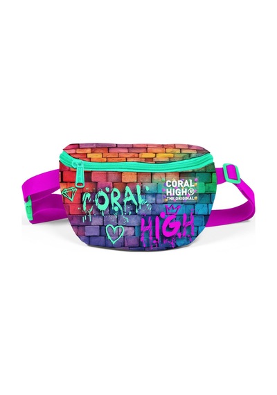 Coral High Pembe Lacivert Grafiti Yazılı Bel Çantası 11537 Lacivert