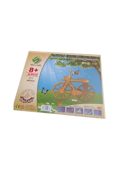 Sea-land Ahşap Bisiklet 3d Maket Yapım Seti - G-p012 Woodcraft Construction Kit