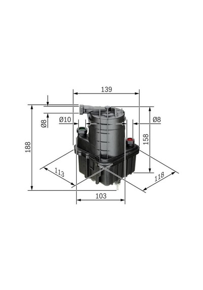 BOSCH 450906174 Mazot Filtresi Polo Classıc Caddy II 96- Transporter T4 / Cordoba 1.9 TDI 2.5 TDI 2.4D