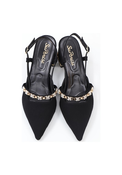 Nesilshoes Nesil Shoes Peri 3691 Siyah Saten Kadın Sandalet