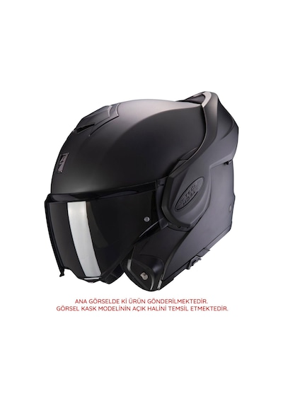 Scorpion Exo-tech Evo Conquer Çene Açılabilir Motosiklet Kaskı Siyah Gümüş