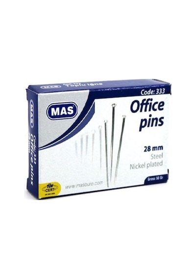 Mas 333 Toplu İğne 50 Gr. 28 Mm