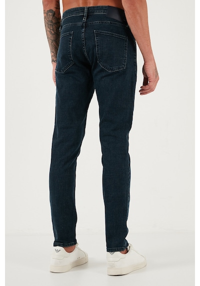 Buratti Streç Pamuklu Slim Fit Yüksek Bel Dar Paça Jeans Erkek Kot Pantolon 3300C46Tokyo Mavi
