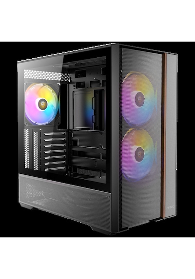 Antec Flux Rear Mid Tower Oyuncu Kasası - Flux Hava Akışı Platformu - 5x Pwm Fan 3x140mm Argb + 2x120mm Reverse - Mesh Ön Panel - Usb Type-c 3.2 Gen2 - 360mm Radyatör - 400mm Gpu - Gpu Braketi Dahil