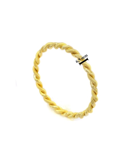 Ferizz Altın Kaplama 2Li Adana Burması Bilezik 6.5 Mm Blz-3021 Altın