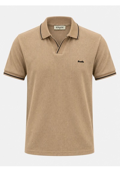 Classics Men Gewer Slim Fit Erkek Polo Yaka Tişört 7754 Bej