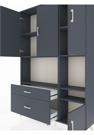 Arges Dolap 7 Raflı 2 Çekmeceli 4 Kapaklı 132x30x195 Antrasit-antrasit/antrasit Antrasıt/antrasıt Arges Dolap 7 Raflı 2 Çekmeceli 4 Kapaklı 132x30x195 Antrasit-antrasit/antrasit Antrasıt/antrasıt