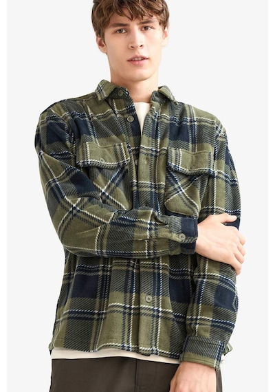 Defacto Regular Fit Kareli Polar Uzun Kollu Gömlek F0104ax25wnkh444 Haki-kh444