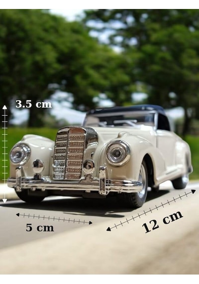 Nostaljik Klasik Metal Çek Bırak Araba Beyaz Kapılar Açılır 1/36 Ölçek Mod:2 Diğer