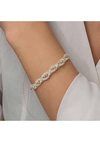 Premium 925 Ayar İthal Gümüş Kazaziye Örgü Bileklik