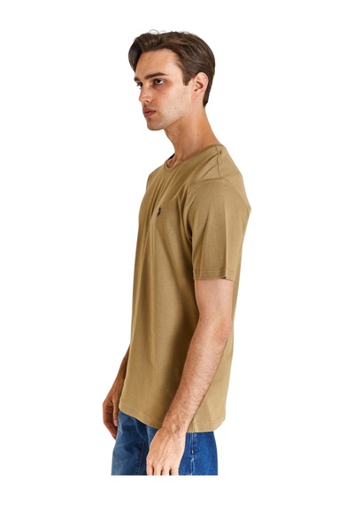 U.S. Polo Assn. Erkek Bisiklet Yaka Basic T-shirt Haki