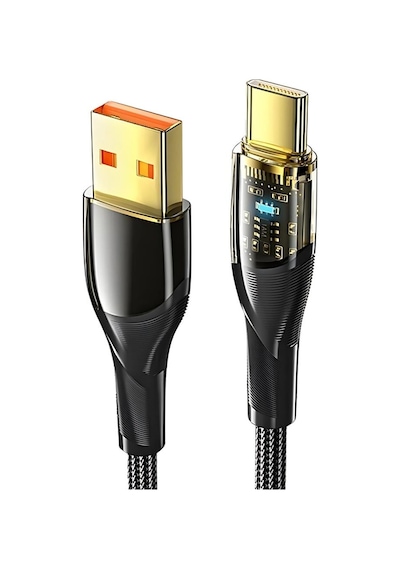 Essager 1 Metre 7a 100w Led Işıklı Süper Hızlı Usb To Type C Şarj Data Kablosu, Akım,ısı, Güçlü Kablo