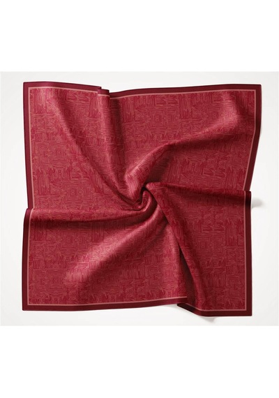 Silk Home Viskon Velora Eşarp Dört Mevsim Labirent Desen Bordo 90x90 Çok Renkli