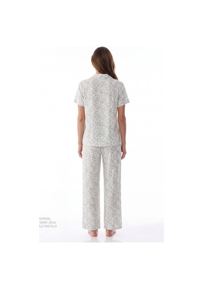 Penti Green Leopard Gömlek Pantolon Pijama Takımı Ge34