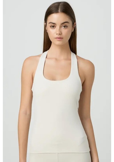 Madmext Beyaz Halter Yaka Boyun Askılı Crop Body Mg2146-beyaz Beyaz