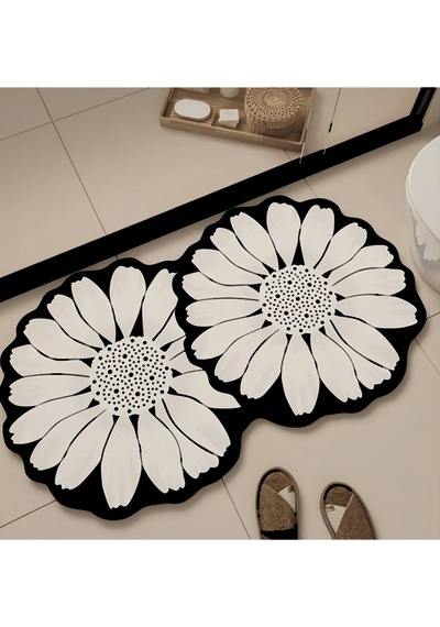 Flor Extrana 70x120 Banyo Paspası, Kaymaz Tabanlı, Yıkanabilir Djtbanyo Renkli
