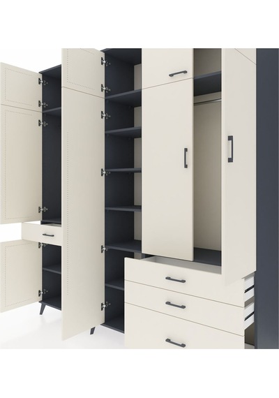 Hyperion Dolap 11 Raflı 4 Çekmeceli 2 Askılı 220x44x243 Antrasit-aytaşı/aytaşı Aytası/aytası Hyperion Dolap 11 Raflı 4 Çekmeceli 2 Askılı 220x44x243 Antrasit-aytaşı/aytaşı Aytası/aytası