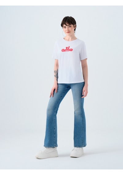 Kadın T-shirt Lf2039133 Whıte Beyaz