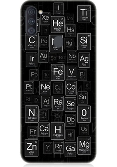 Samsung Galaxy M11 Uyumlu Elementler Ve Sembolleri Desenli Silikon Kılıf