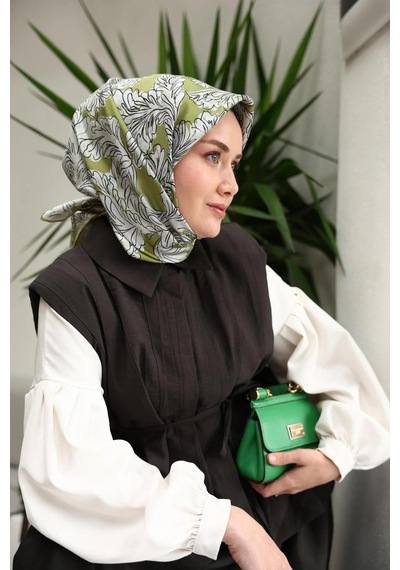 Silk Home Twill İpek Eşarp - 11468-08 Yeşil