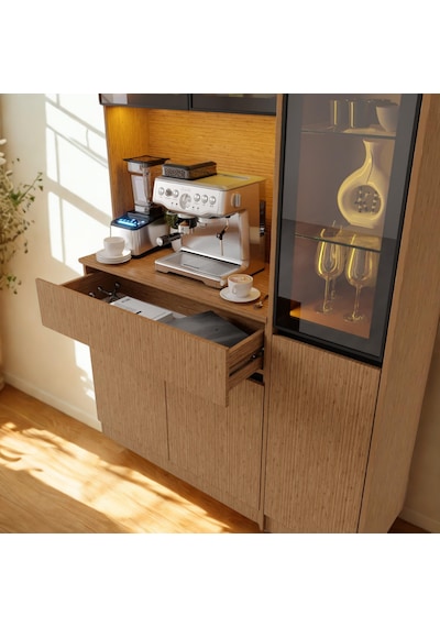 Nordıc Wood Led Li Kahve Köşesi Ünitesi Sağ Vitrinli Füme Cam Komple Mdf Modern Mutfak Kahverengi Nordıc Wood Led Li Kahve Köşesi Ünitesi Sağ Vitrinli Füme Cam Komple Mdf Modern Mutfak Kahverengi