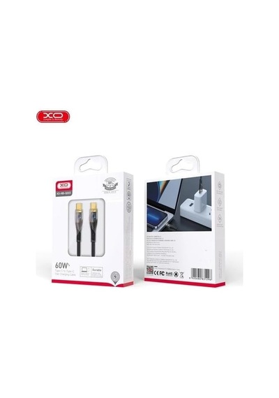 Xo Nb-q223b Type-c To Type-c Kablo 1,2m 60w Hızlı Şarj Ve 5gbps Veri Aktarımı Siyah